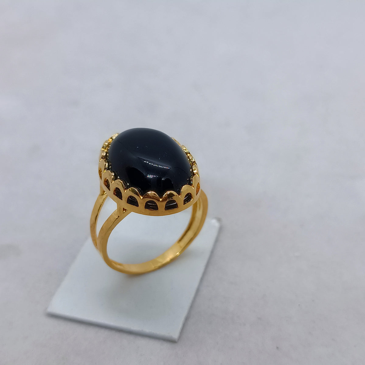 Natural Agate Gold Ring – Authentic Banded Gemstone – Unique Earthy Statement Jewelry/Uk29