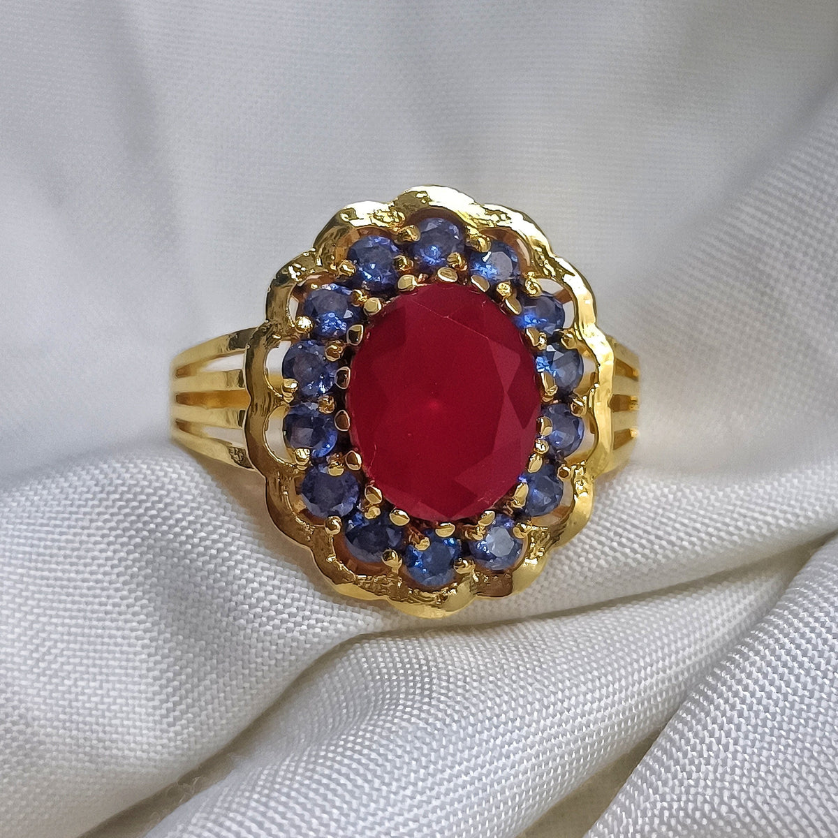 Blue sapphire stone ring B1174